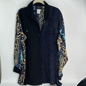 KOOS of Course Womens Button up Blouse Size L